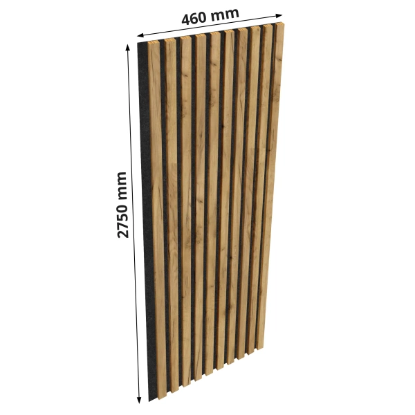 Lamele na filcu - 12x28 mm - 10 sztuk - moduł łączący - 46 cm - Dąb Craft Złoty