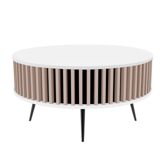 Stolik Kawowy Borneo - blat: BIAŁY - kolor lameli: Kaszmir