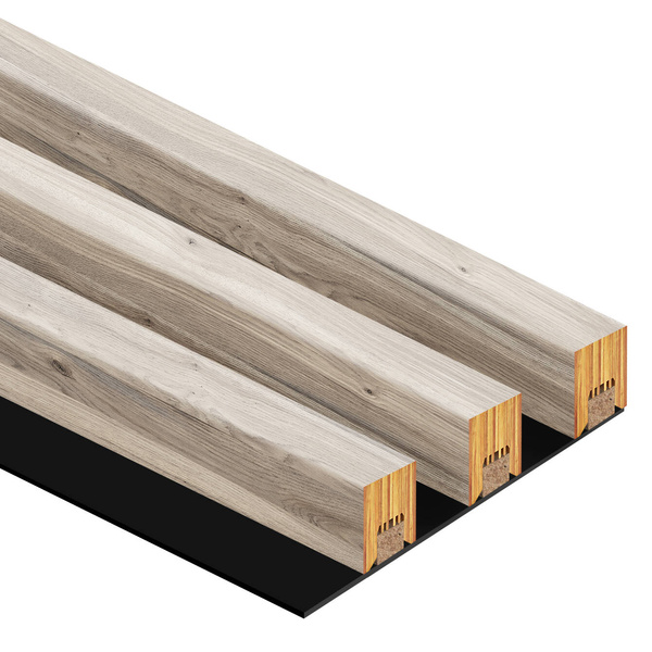 Lamele na płycie - 3 sztuki - moduł łączący - 17 cm - 18 kolorów - Dąb Jasny