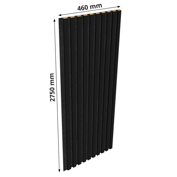 Lamele na filcu - 12x28 mm - 10 sztuk - moduł łączący - 46 cm - Czarny