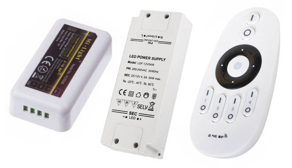 Maskownica ozdobna karnisza - zestaw z oświetleniem - Biel Capri