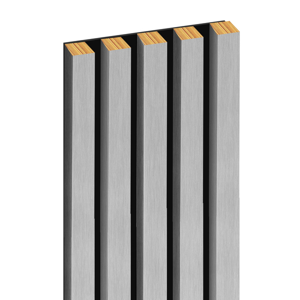 Lamele na filcu - 16x16 mm - 5 sztuk - moduł podstawowy - 15 cm - Stal Szczotkowana