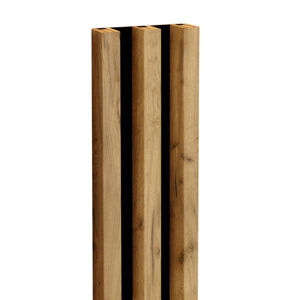 Lamele na płycie - 3 sztuki - moduł podstawowy - 13,5 cm - Dąb Craft Złoty