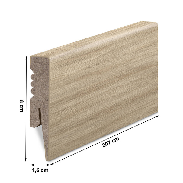 Listwa Przypodłogowa MDF Gładka - DĄB NATURALNY FORNITURY