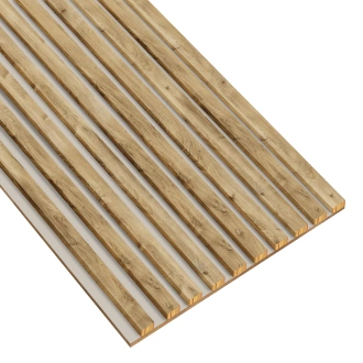 Lamele na kaszmirowej płycie - 12x28 mm - 10 sztuk - moduł łączący - 46 cm - Dąb Naturalny Lancelot