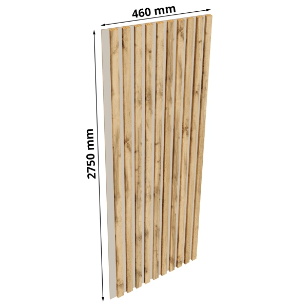 Lamele na kaszmirowej płycie - 12x28 mm - 10 sztuk - moduł łączący - 46 cm - Dąb Naturalny Wotan