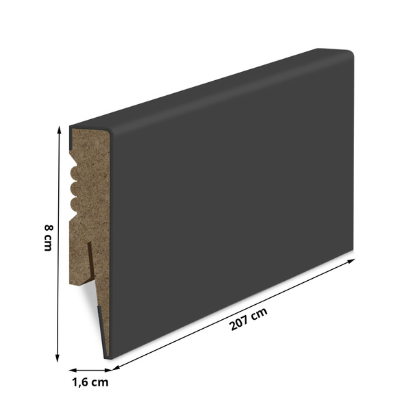 Listwa Przypodłogowa MDF Gładka - ANTRACYT