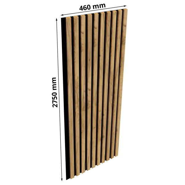 Lamele na płycie - 12x28 mm - 10 sztuk - moduł łączący - 46 cm - 8 kolorów - Dąb Craft Złoty