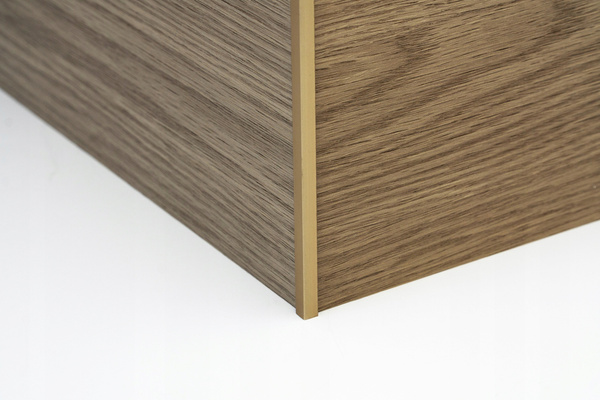 Profil aluminiowy - mocowanie paneli WPC o gr. 8 mm - narożnik zewnętrzny - A101 - złoty brąz