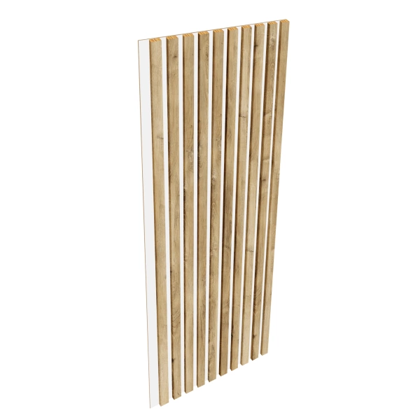 Lamele na białej płycie - 12x28 mm - 10 sztuk - moduł: 51,5 cm - Dąb Naturalny Lancelot