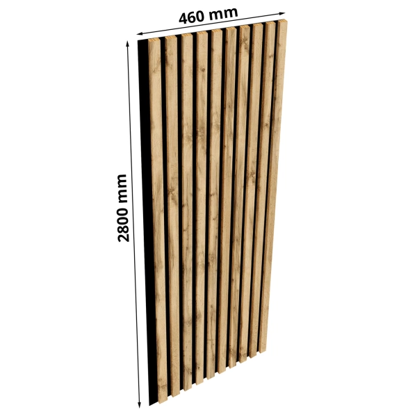 Lamele na płycie - 12x28 mm - 10 sztuk - moduł łączący - 46 cm - 8 kolorów - Dąb Naturalny Wotan