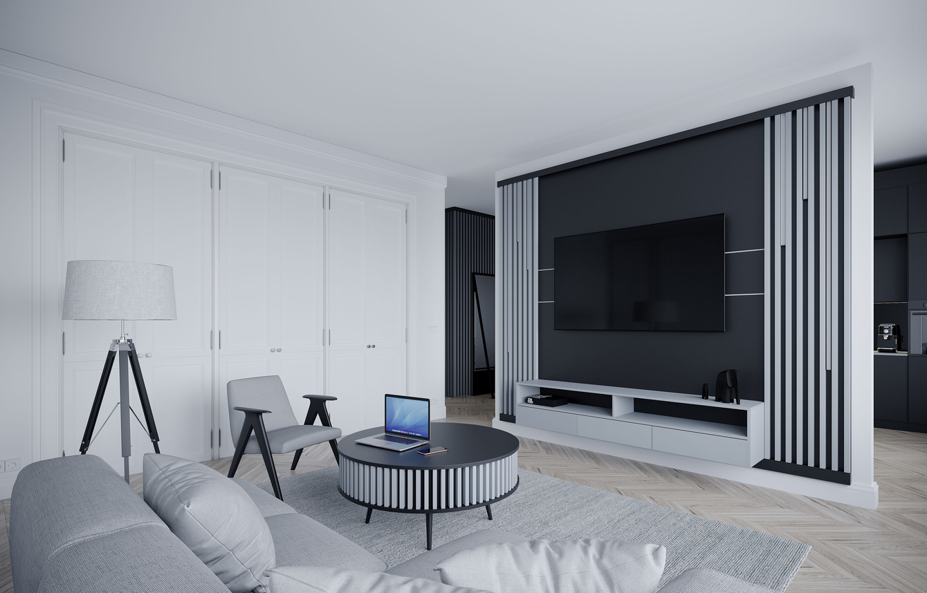 Lamele na płycie - lampy liniowe - 48,4 cm - Biel Capri