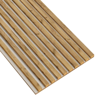 Lamele na kaszmirowej płycie - 12x28 mm - 10 sztuk - moduł łączący - 46 cm - Dąb Craft Złoty