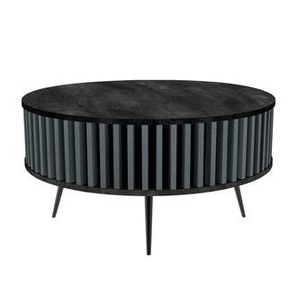 Stolik Kawowy Borneo - blat: Czarny Łupek - kolor lameli: Antracyt