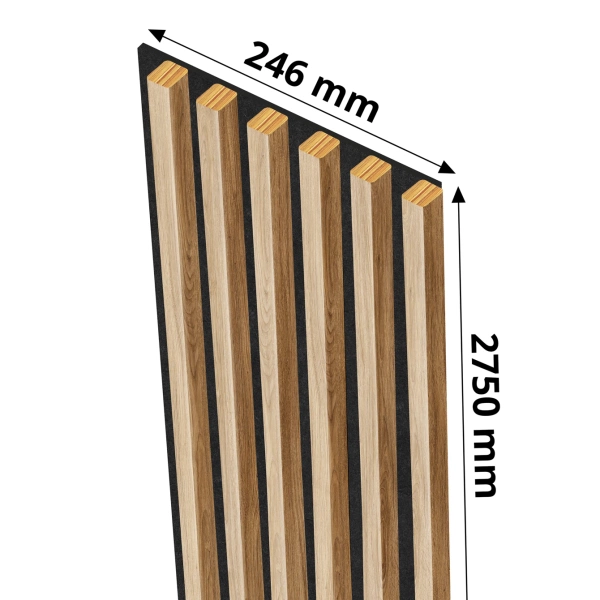 Lamele na filcu - 20x20 mm - 6 sztuk - 24,6 cm - Dąb Naturalny Fornitury