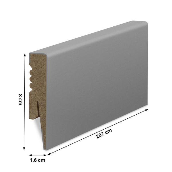 Listwa Przypodłogowa MDF Gładka - SZARA