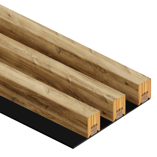 Lamele na płycie - 3 sztuki - moduł łączący - 17 cm - 18 kolorów - Dąb Naturalny Lancelot