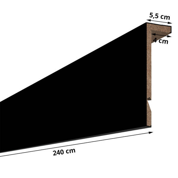 Maskownica ozdobna karnisza - zestaw z oświetleniem - Czarny