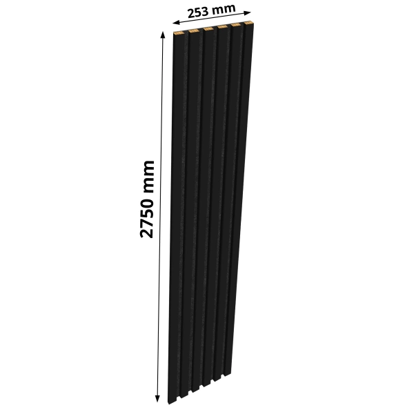 Lamele na filcu - 12x28 mm - 6 sztuk - moduł podstawowy - 25,3 cm - Czarny