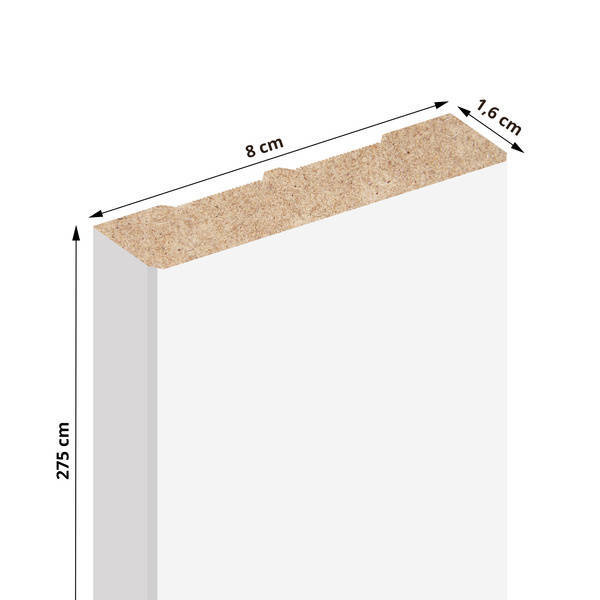 Biel Capri - Lamele Premium 3D - Deski Lamelowe - 80x16 mm - Panele trójwymiarowe ozdobne ścienne akustyczne pionowe