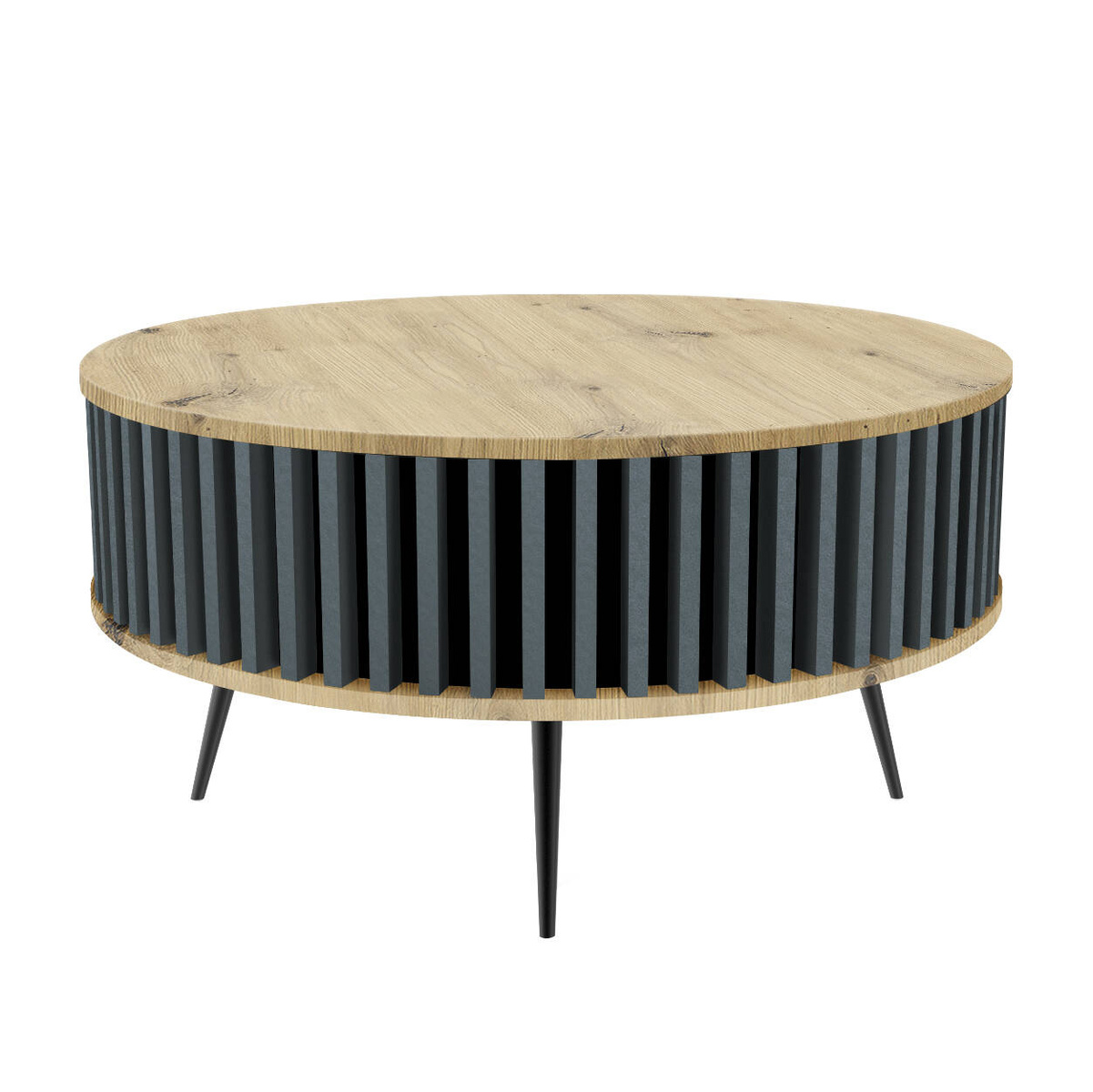 Stolik Kawowy Borneo - blat: DĄB ARTISAN - kolor lameli: Antracyt