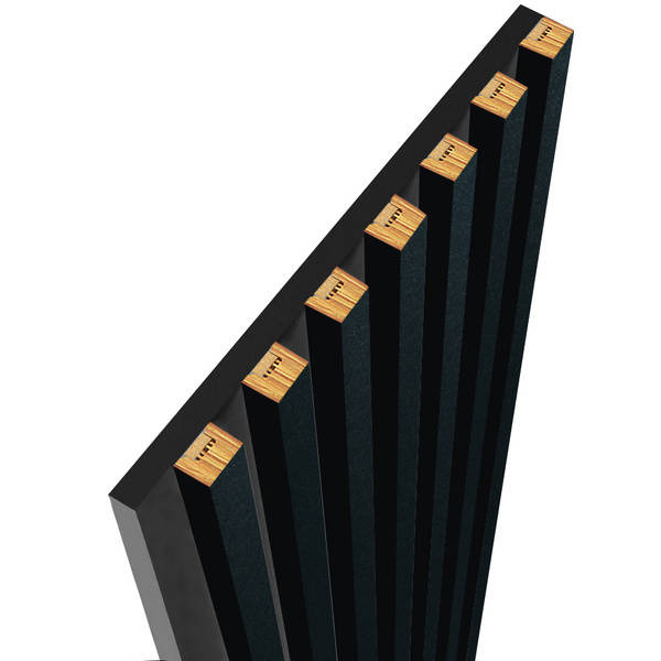 Czarny - Lamele na płycie - 15 sztuk - moduł łączący - 97,5 cm