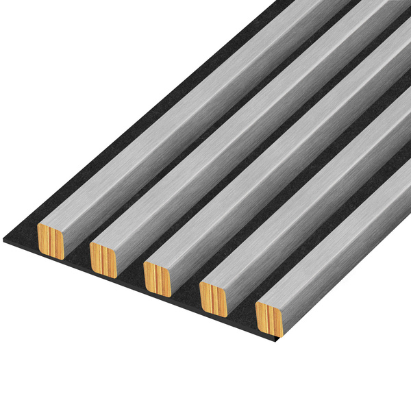 Lamele na filcu - 16x16 mm - 5 sztuk - moduł łączący - 17 cm - Stal Szczotkowana