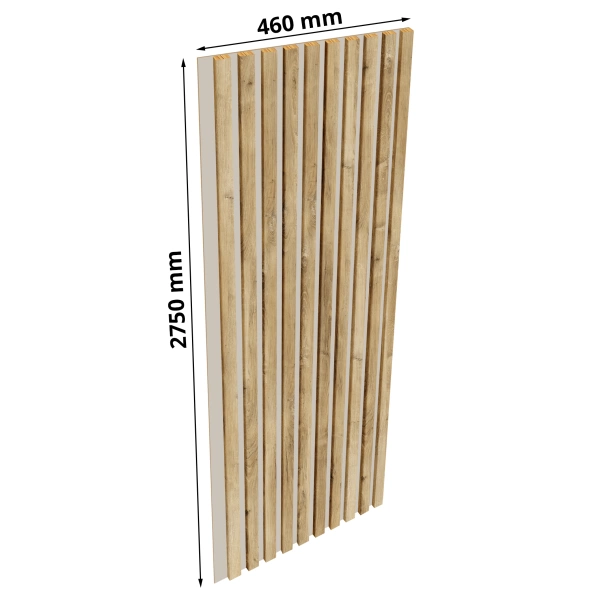 Lamele na kaszmirowej płycie - 12x28 mm - 10 sztuk - moduł łączący - 46 cm - Dąb Naturalny Lancelot