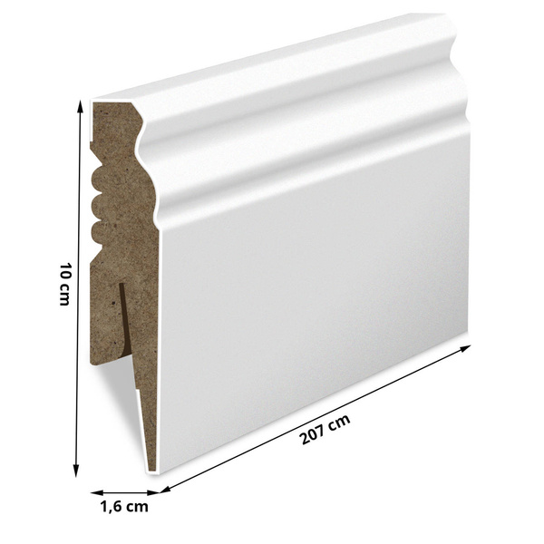 Listwa Przypodłogowa MDF Frezowana - BIAŁA