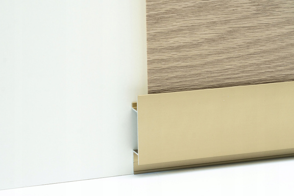 Profil aluminiowy - mocowanie paneli WPC o gr. 8 mm - listwa przypodłogowa - G96 - złoty brąz