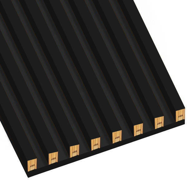 Czarny - Lamele na płycie - 8 sztuk - moduł podstawowy - 48,4 cm