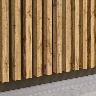 Dąb Naturalny Wotan - Lamele Premium 3D - Panele ozdobne ścienne akustyczne pionowe