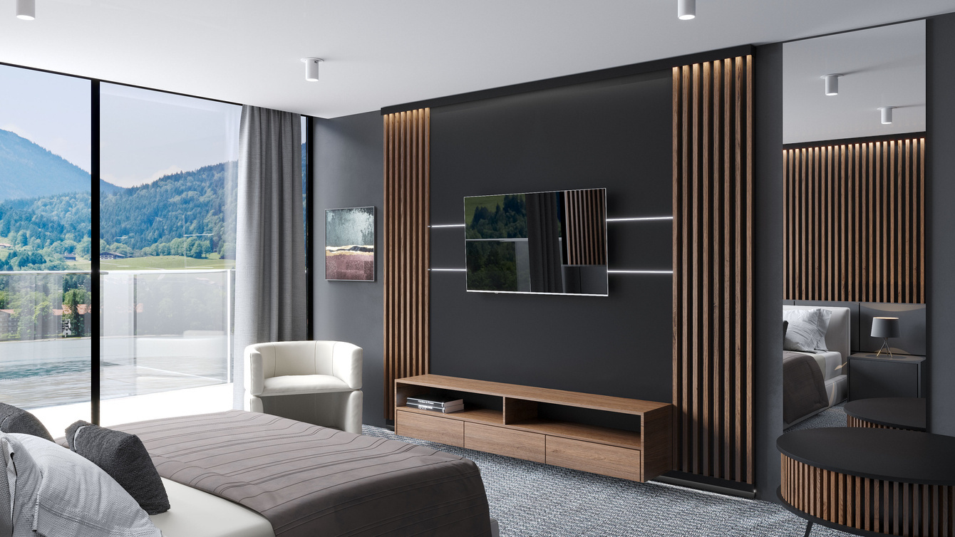 Orzech Capri - Lamele Premium 3D - Panele ozdobne ścienne akustyczne pionowe