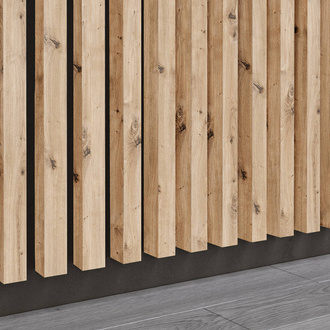 Dąb Artisan - Lamele Premium 3D - Panele ozdobne ścienne akustyczne pionowe