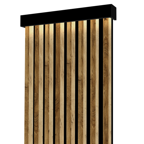 Lamele na płycie - karnisz z oświetleniem LED - 48,4 cm - Dąb Naturalny Lancelot