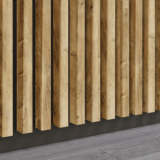 Dąb Naturalny Lancelot - Lamele Premium 3D - Panele ozdobne ścienne akustyczne pionowe