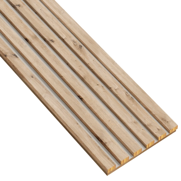 Lamele na kaszmirowej płycie - 12x28 mm - 6 sztuk - moduł podstawowy - 25,3 cm - Dąb Artisan