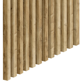 Dąb Naturalny Lancelot - Lamele Premium 3D Slim S - 20x20 mm  - Panele meblowe ścienne trójwymiarowe