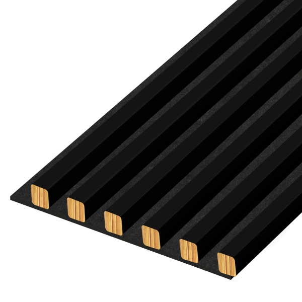 Lamele na filcu - 20x20 mm - 6 sztuk - 24,6 cm - Czarny