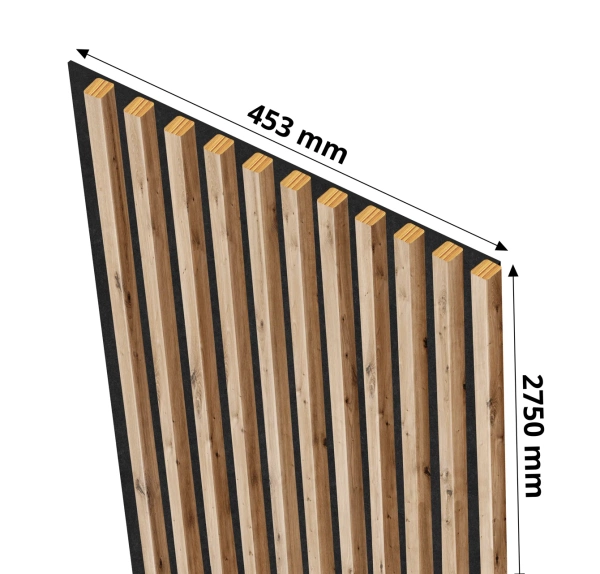 Lamele na filcu - 20x20 mm - 11 sztuk - 45,3 cm - Dąb Artisan