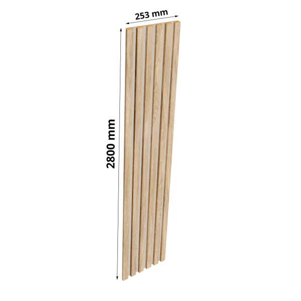 Lamele na kaszmirowej płycie - 12x28 mm - 6 sztuk - moduł podstawowy - 25,3 cm - Dąb Naturalny Fornitury