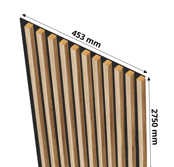 Lamele na filcu - 20x20 mm - 11 sztuk - 45,3 cm - Dąb Naturalny Fornitury