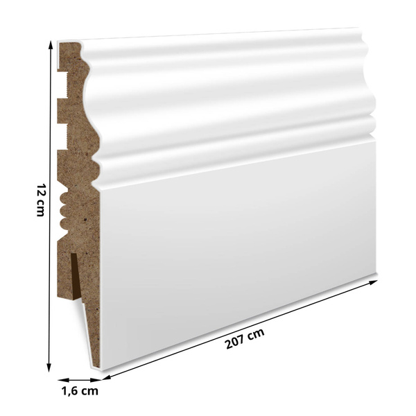 Listwa Przypodłogowa MDF Frezowana - BIAŁA