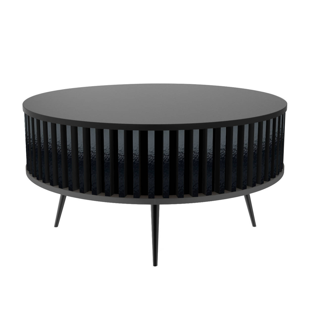 Stolik Kawowy Borneo - blat: 0190 PE - kolor lameli: LM007 - Czarny Wysoki Połysk