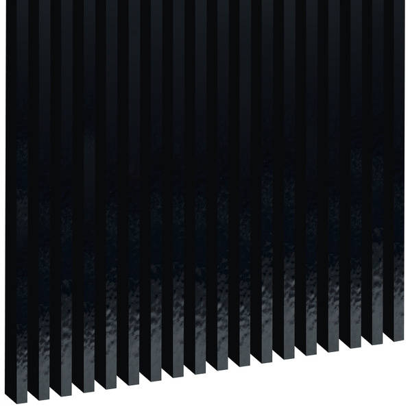 Czarny Wysoki Połysk - Lamele Premium 3D Slim <b>L</b> - 22x28 mm  - Panele trójwymiarowe ozdobne ścienne akustyczne pionowe